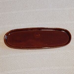 Brown Ceramic Oval Tray